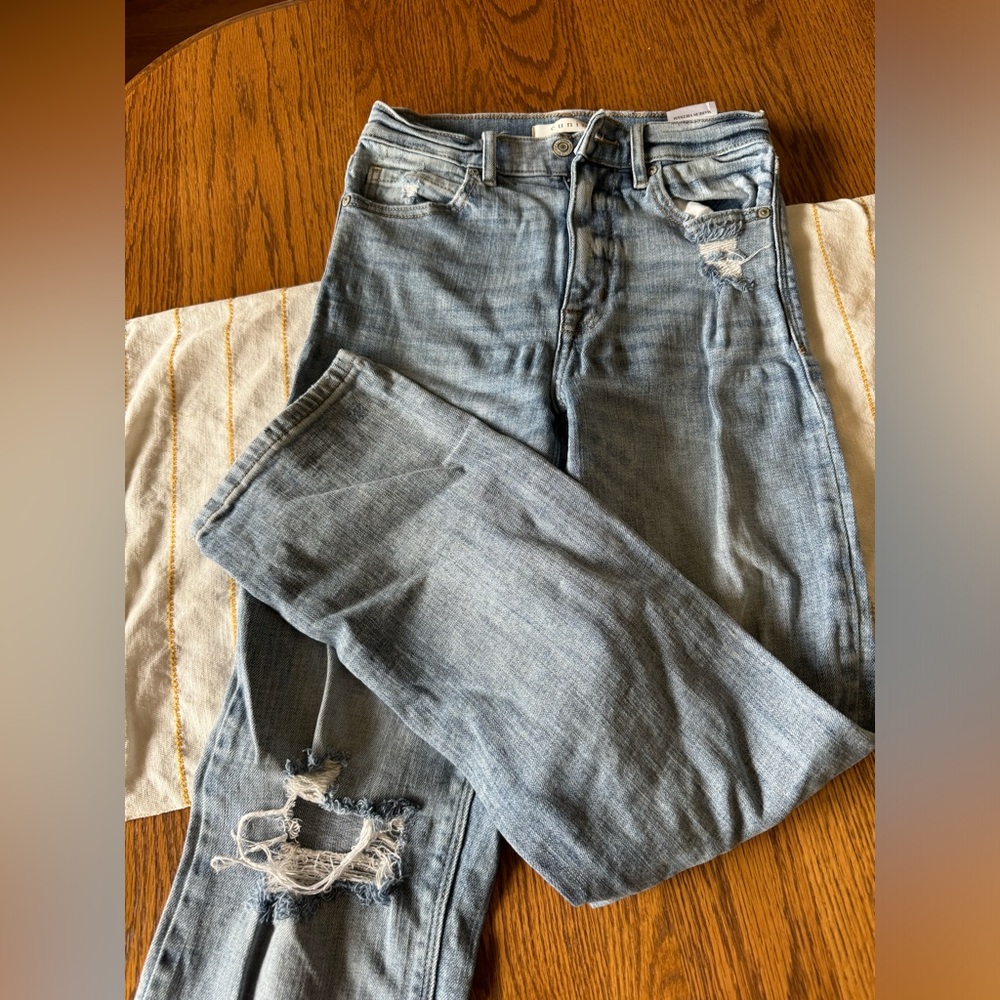 Distressed Blue Jeans